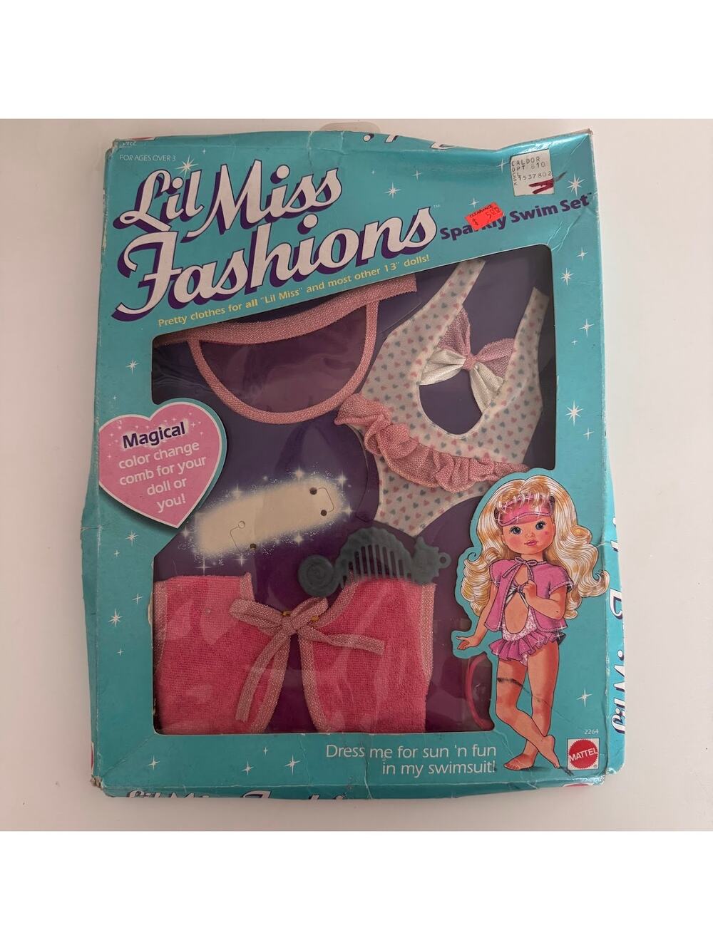 Vintage Mattel Lil Miss Fashions Sparkly Swim Set 1980s Rare Outfit New